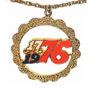 America's Bicentennial 1776-1976 Pendant Necklace Chain by Rafaelian Vintage '76